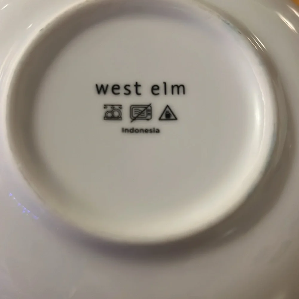 West Elm Organic Shaped Bowls- Silver Rimmed (DISCONTINUED)